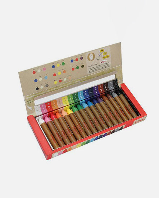 Kitpas Rice Bran Wax Art Crayons / 16 colors