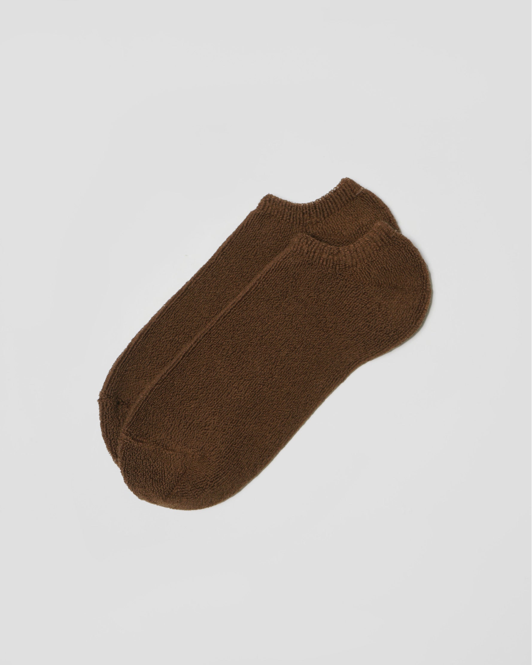 Face Pile Ankle Socks / Brown
