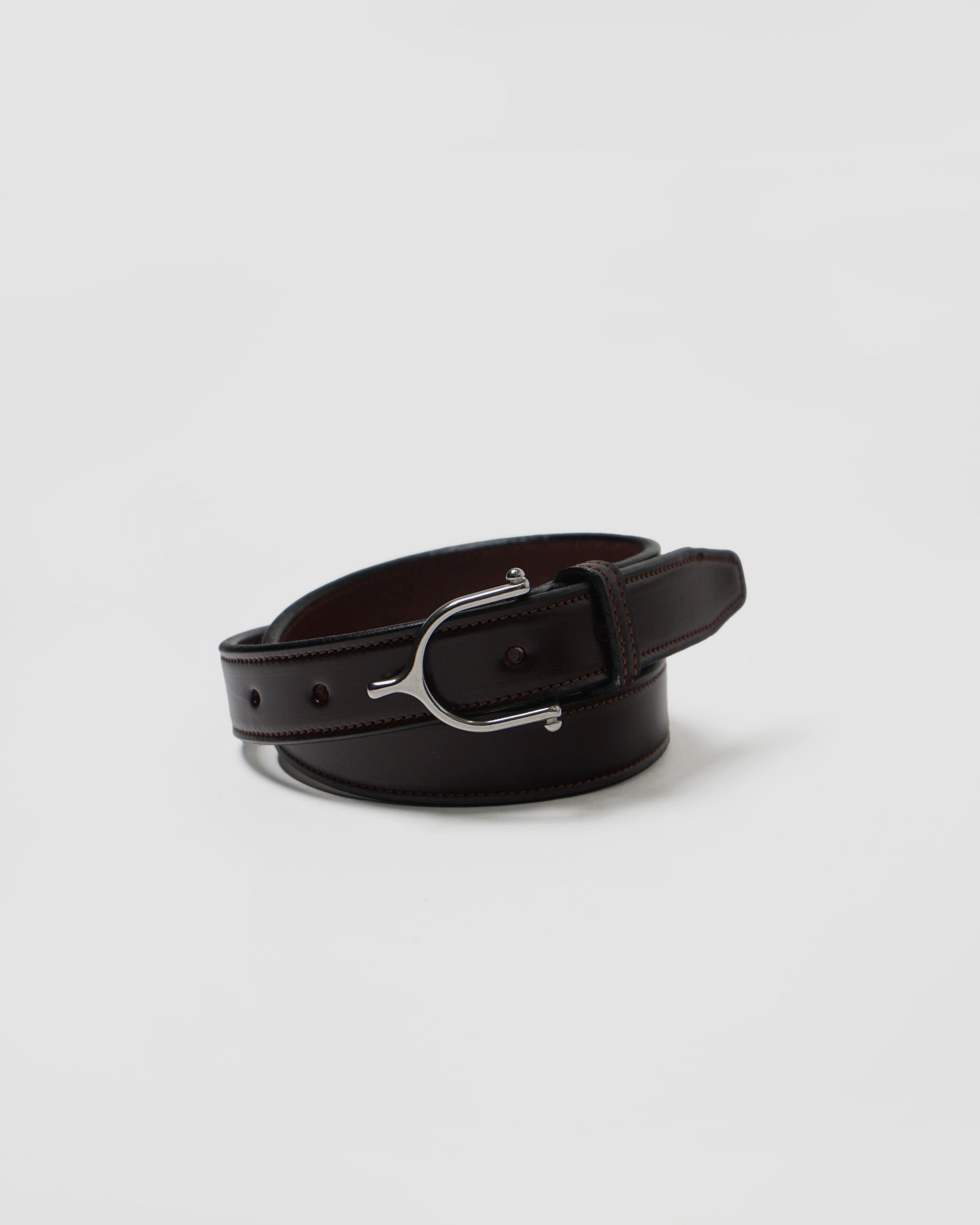 1" Spur Leather Belt / Silver Buckle