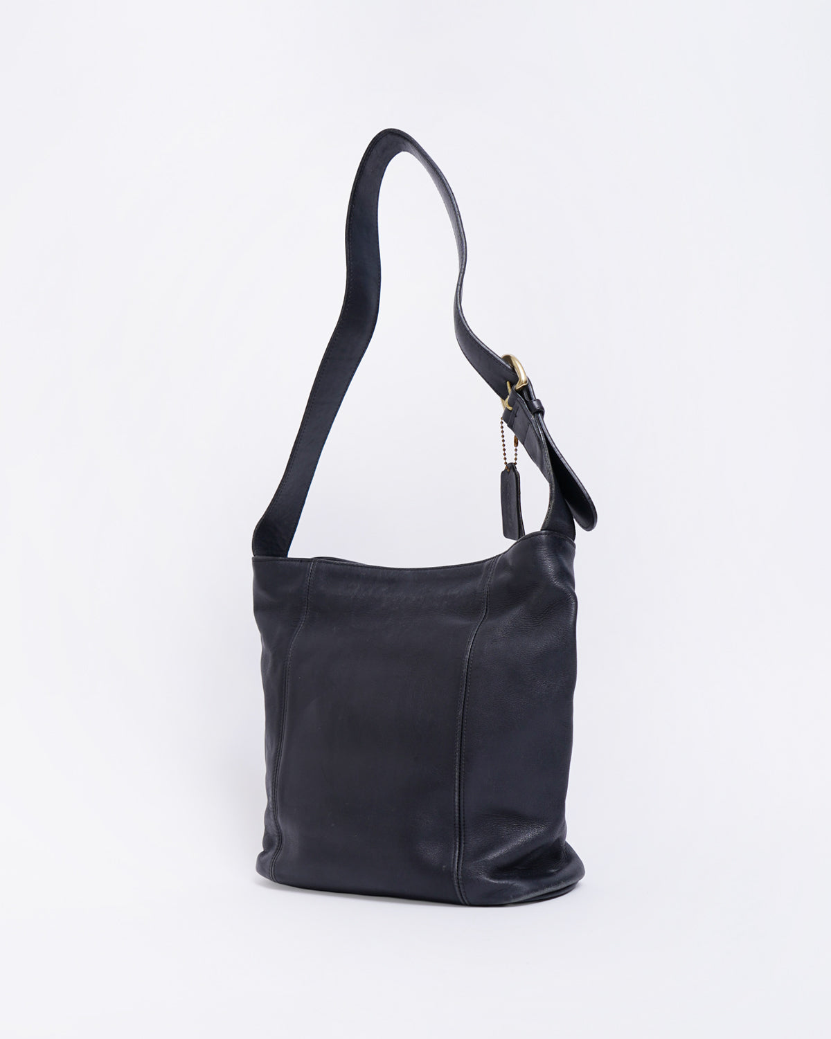 Black Leather One Shoulder Bag
