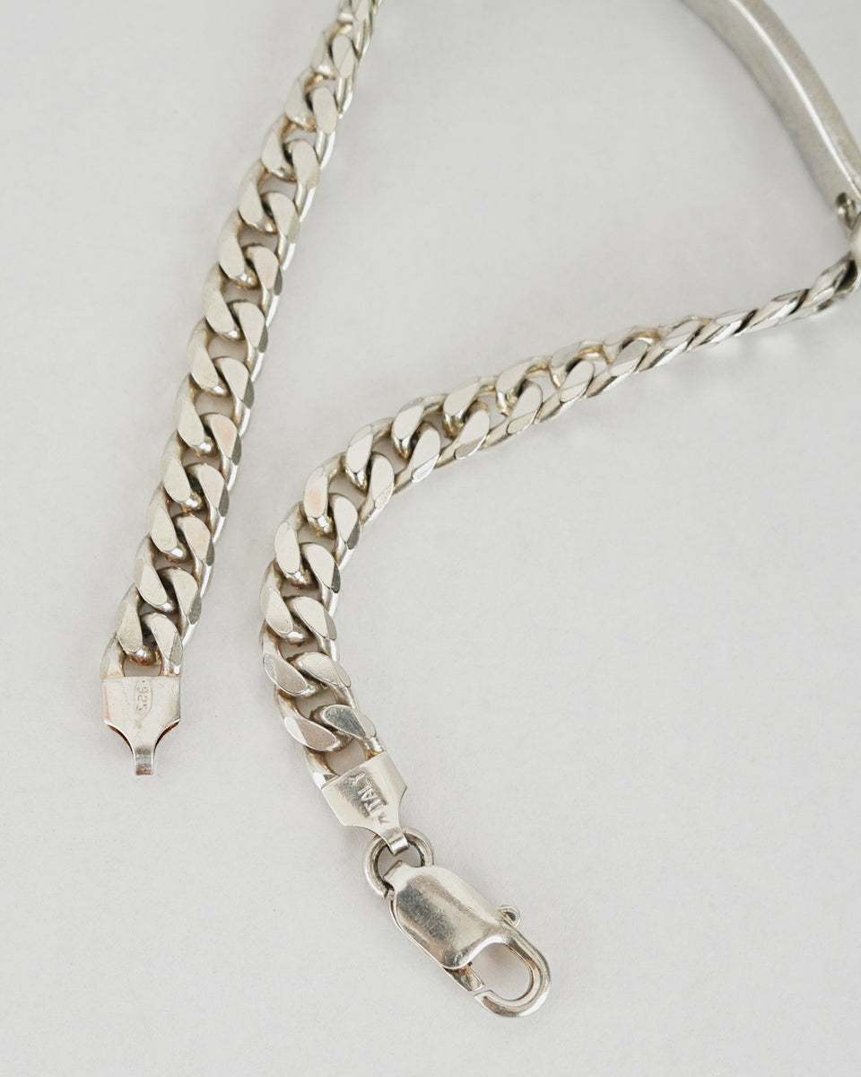 アクセサリー vintage Italian silver 925 id bracelet Vintage IBB 925 ITALY Sterling Silver Twisted Chain Bracelet