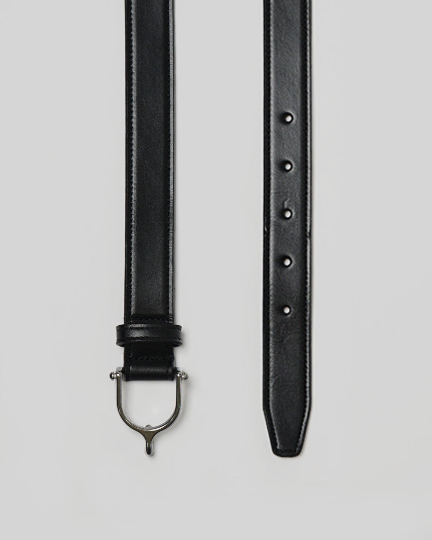 1" Spur Leather Belt / Silver Buckle