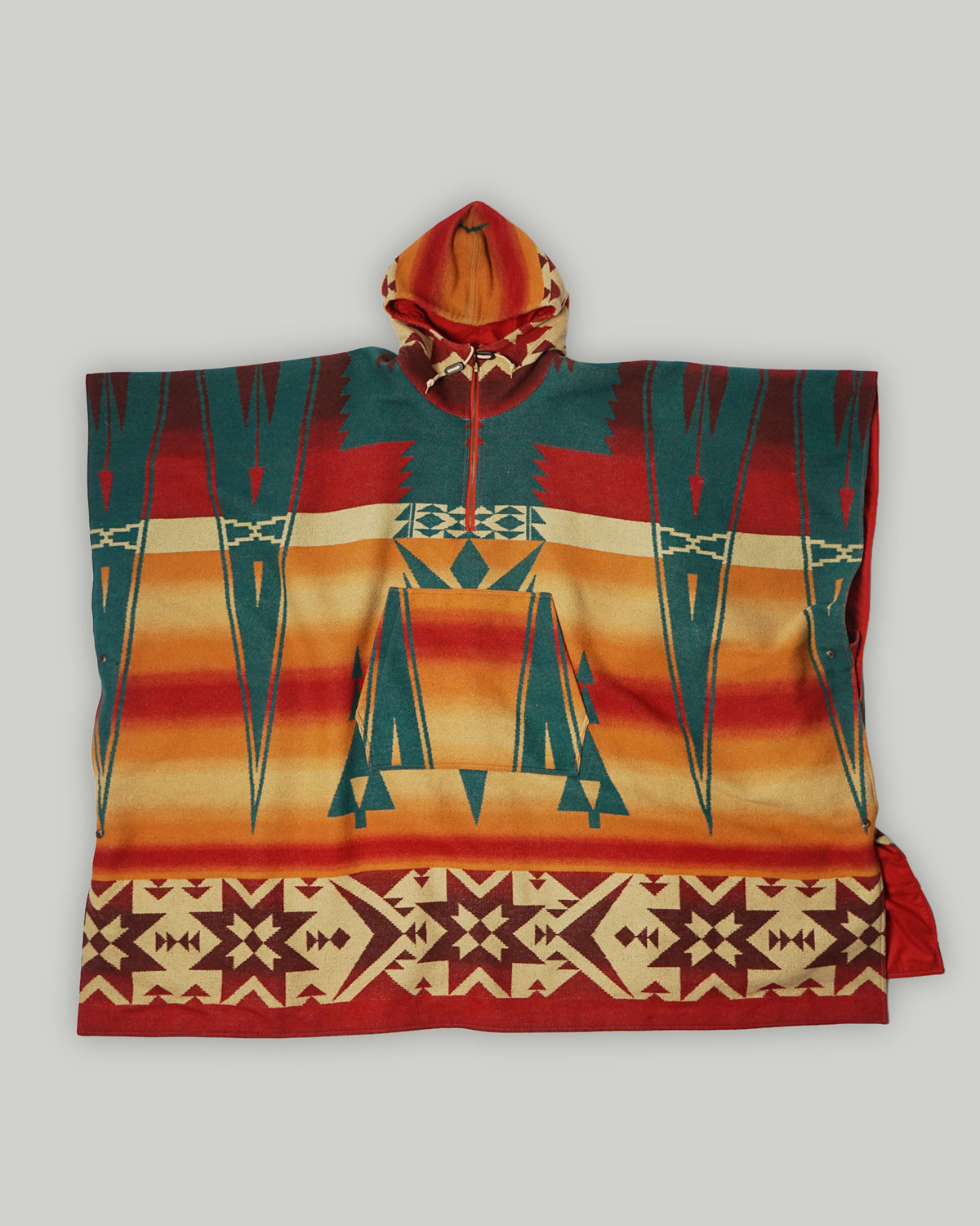 Native Patterned Reversible Poncho