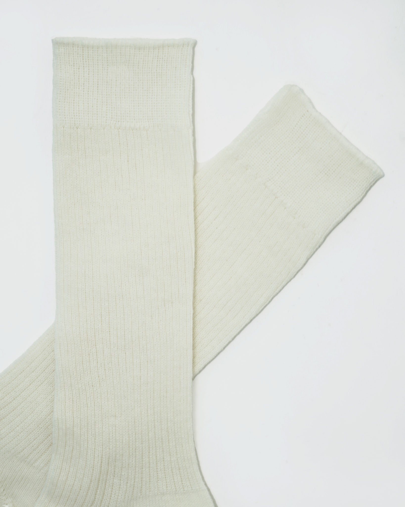 FGS Originals - Cashmere Rib Crew Socks / White