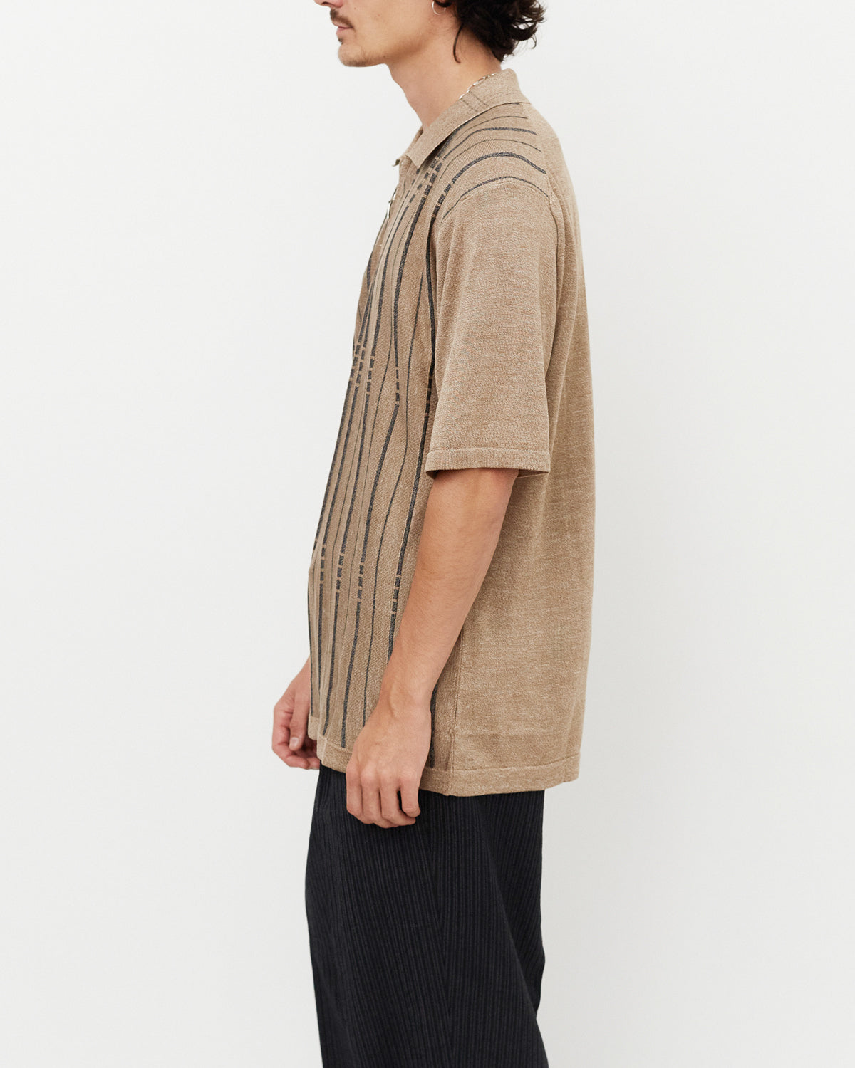 Pullover Zip Polo / Beige