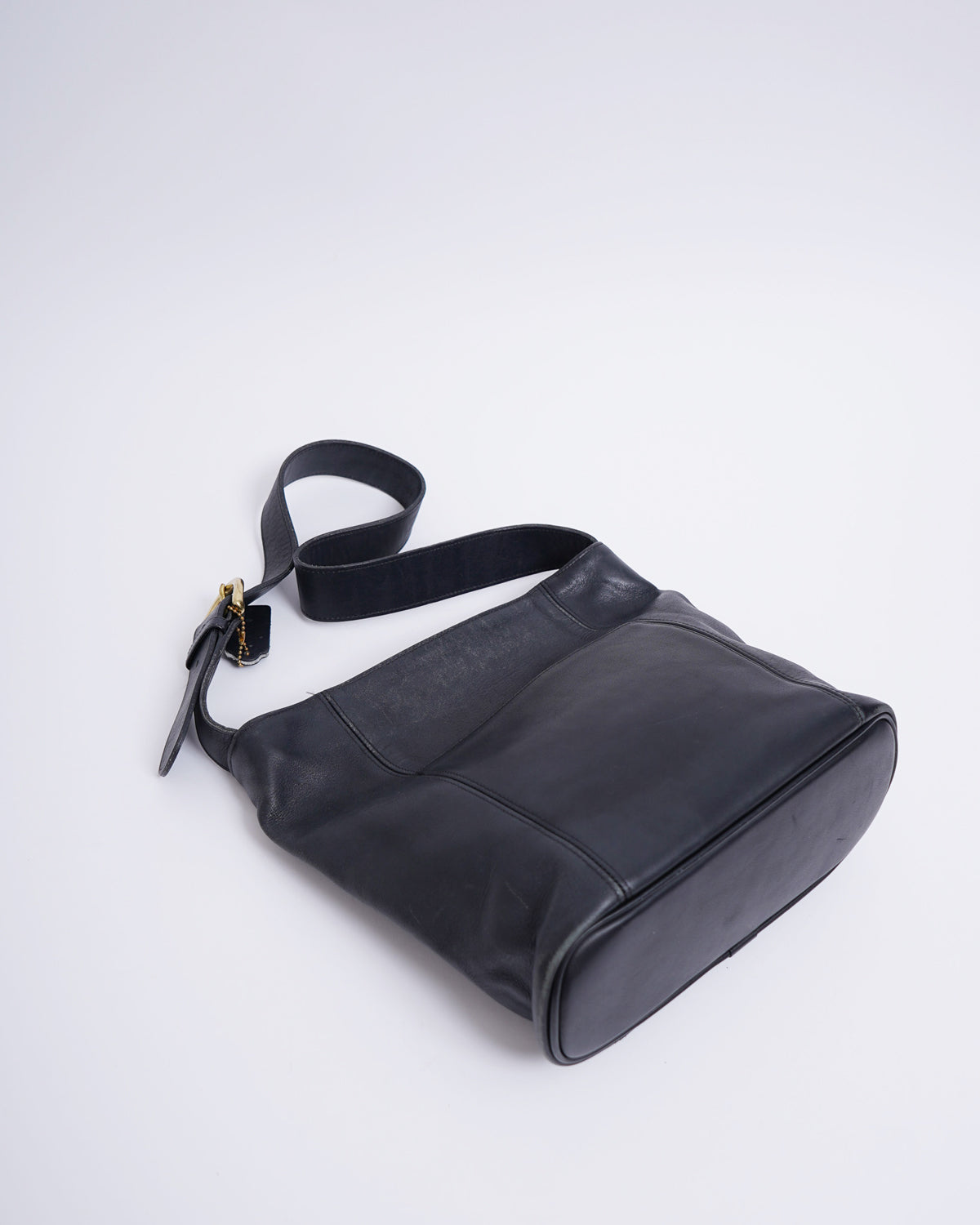 Black Leather One Shoulder Bag
