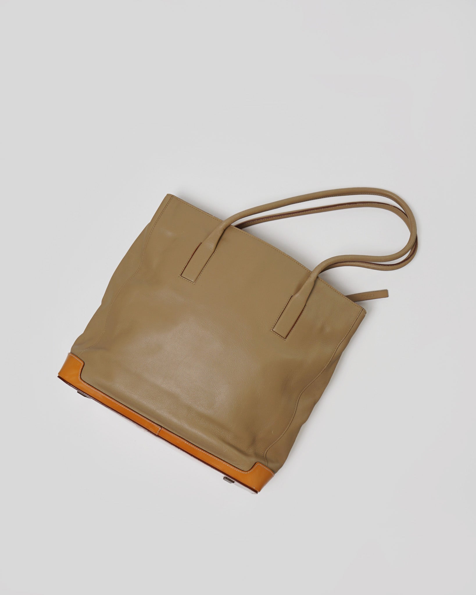 Prada - Enamel x Leather Two-tone Bag