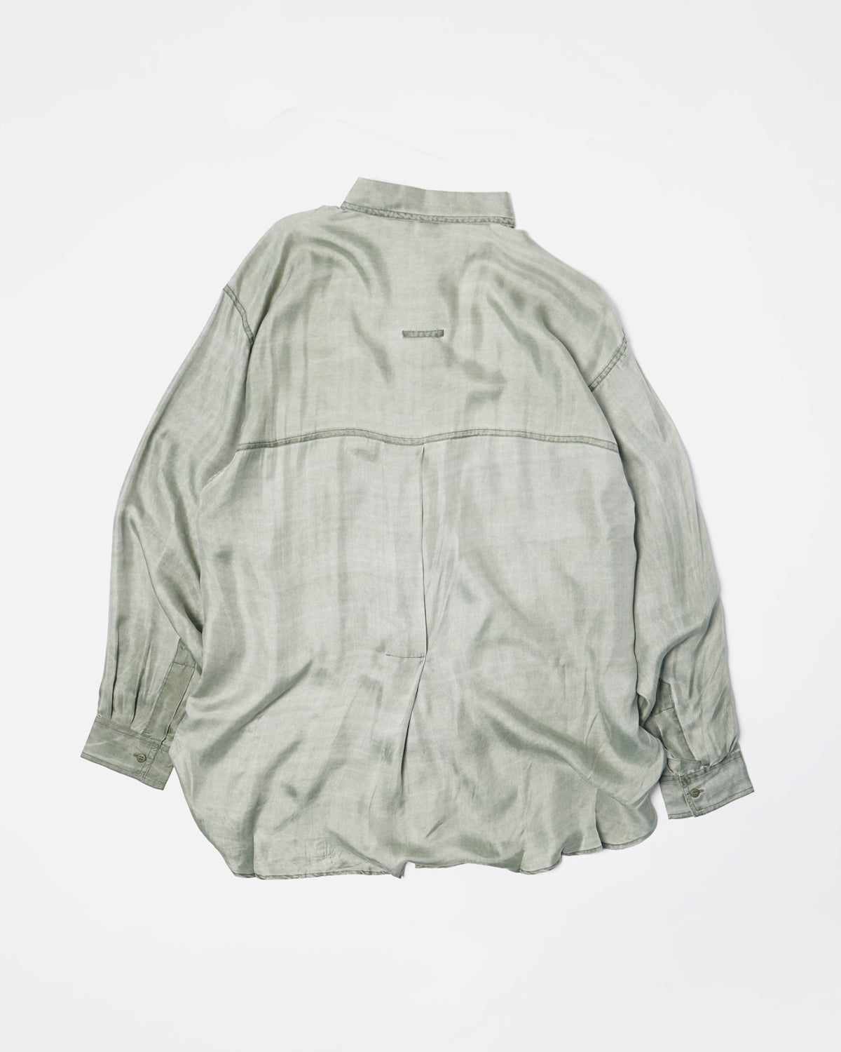 Flap Pocket Silk Shirt L/S / Pale Green