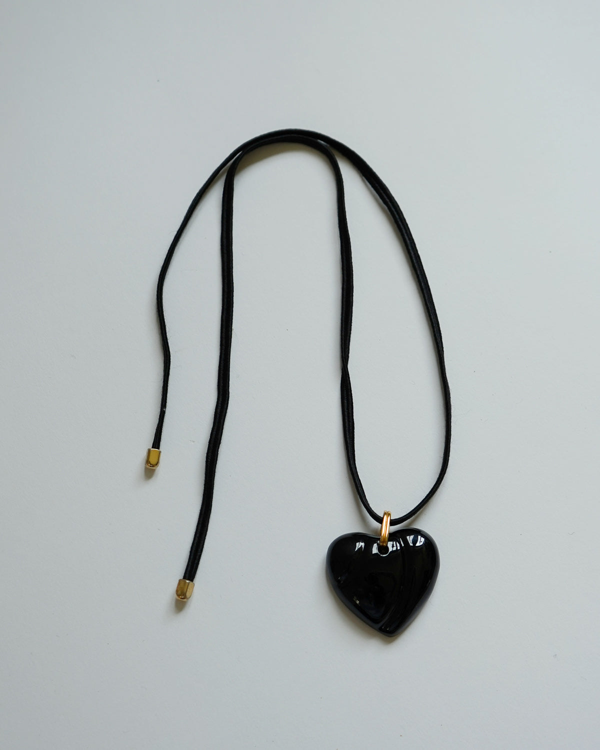Chrystal Glass Black Heart Necklace