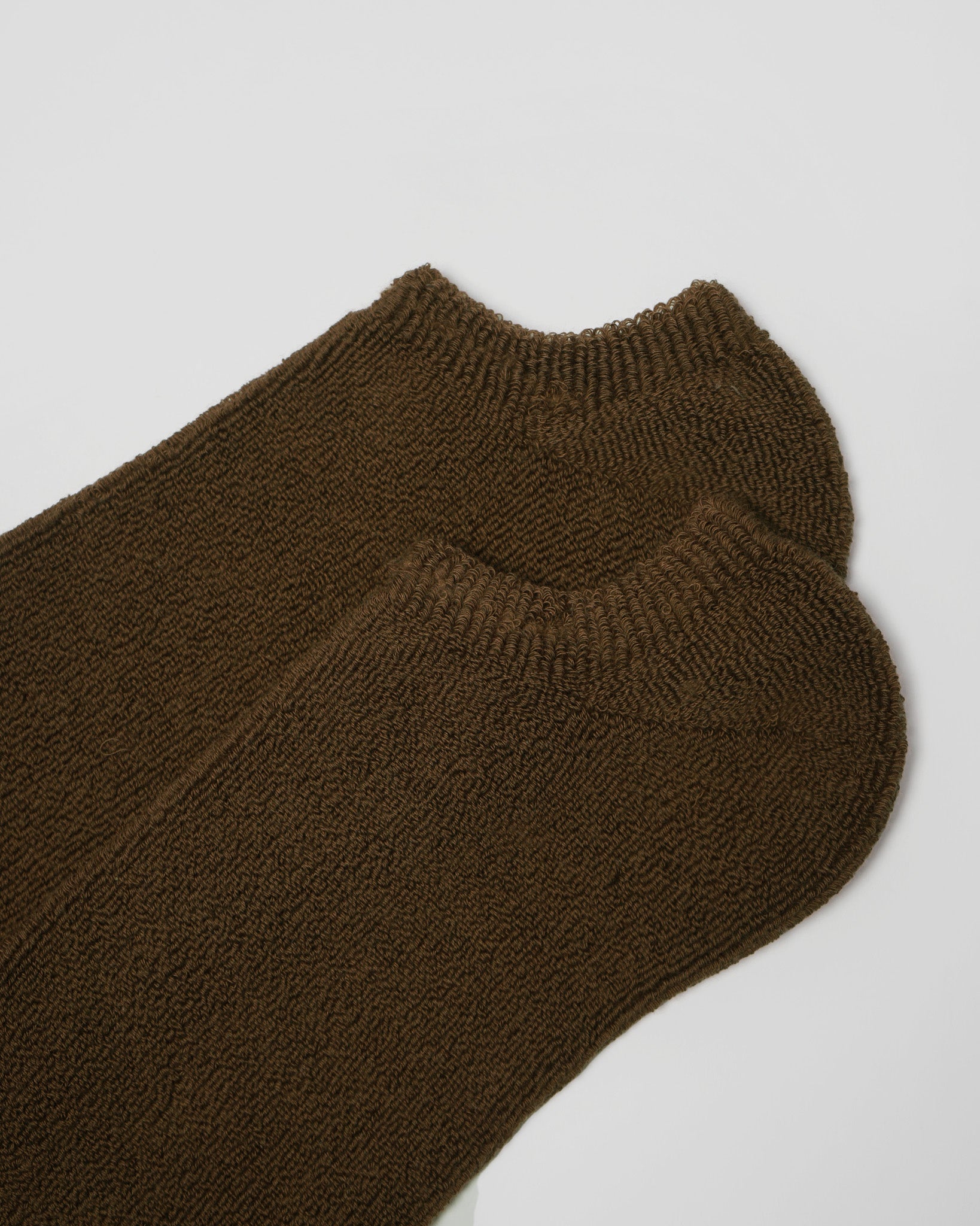 Face Pile Ankle Socks / Brown