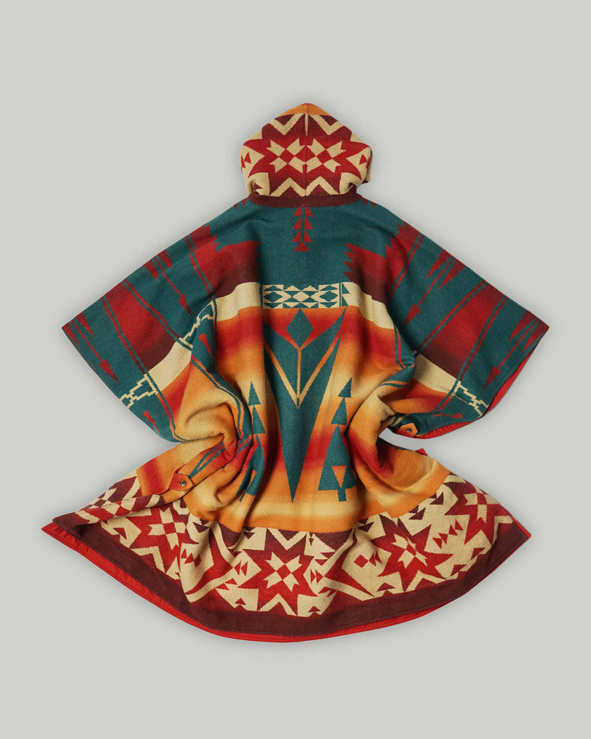 Native Patterned Reversible Poncho