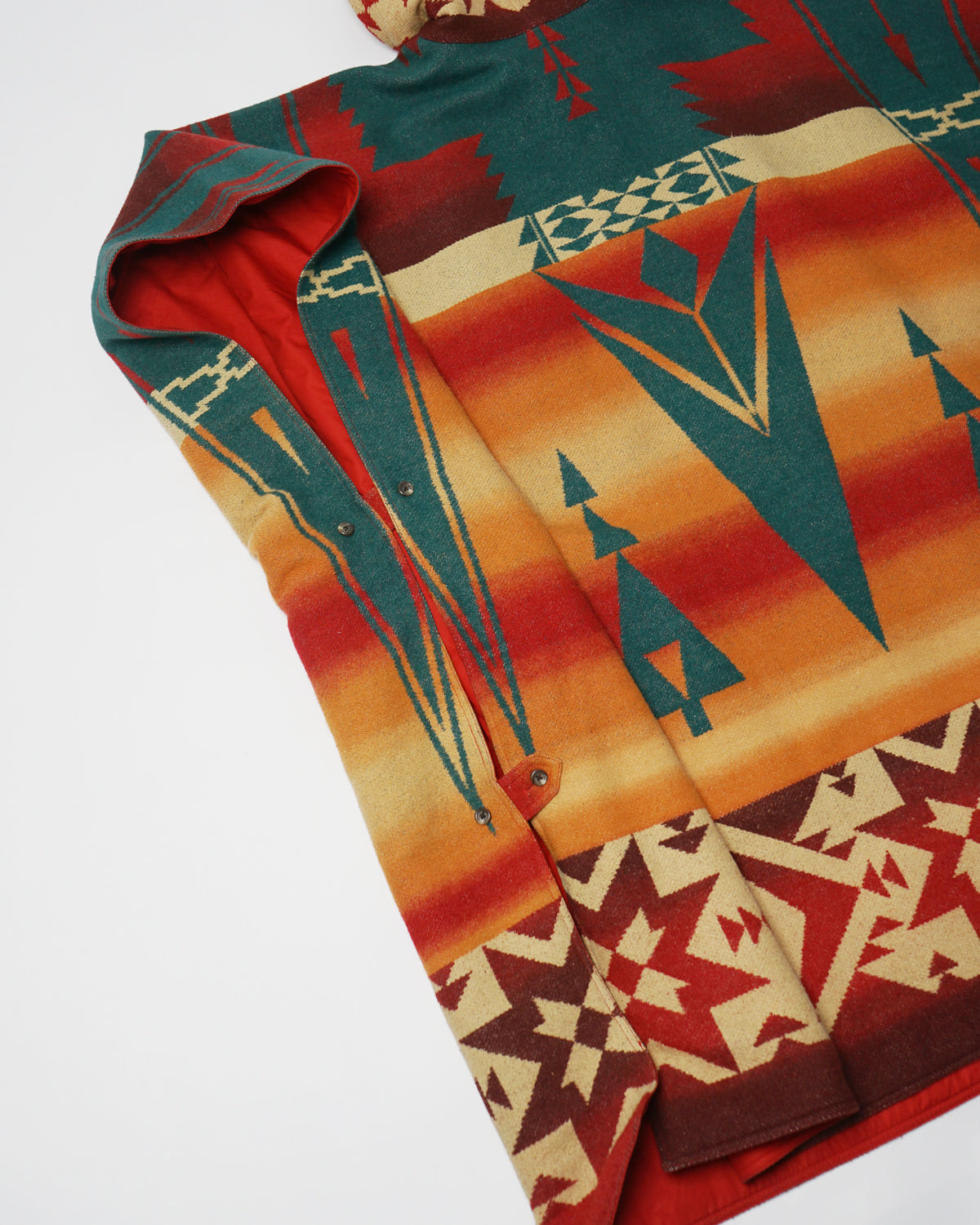 Native Patterned Reversible Poncho