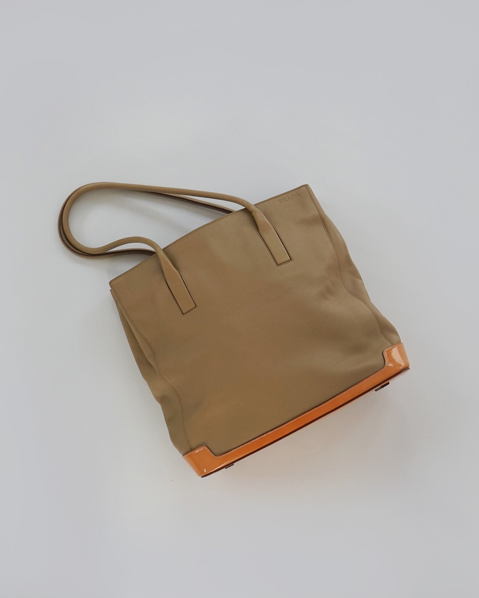 Enamel x Leather Two-tone Bag