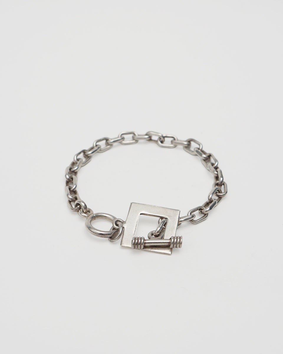 Silver Chain Bracelet w/ Square Charm – Front General Store