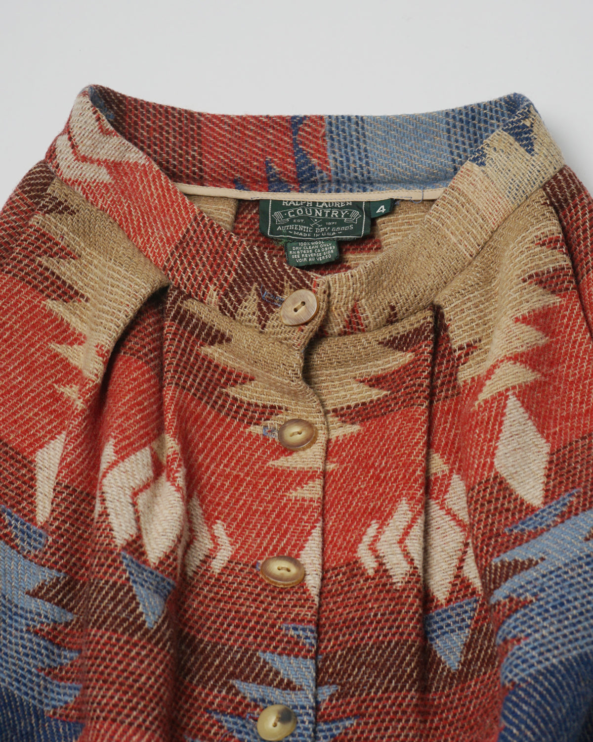 Polo Country Native Patterned Wool Long Skirt / Size: 25