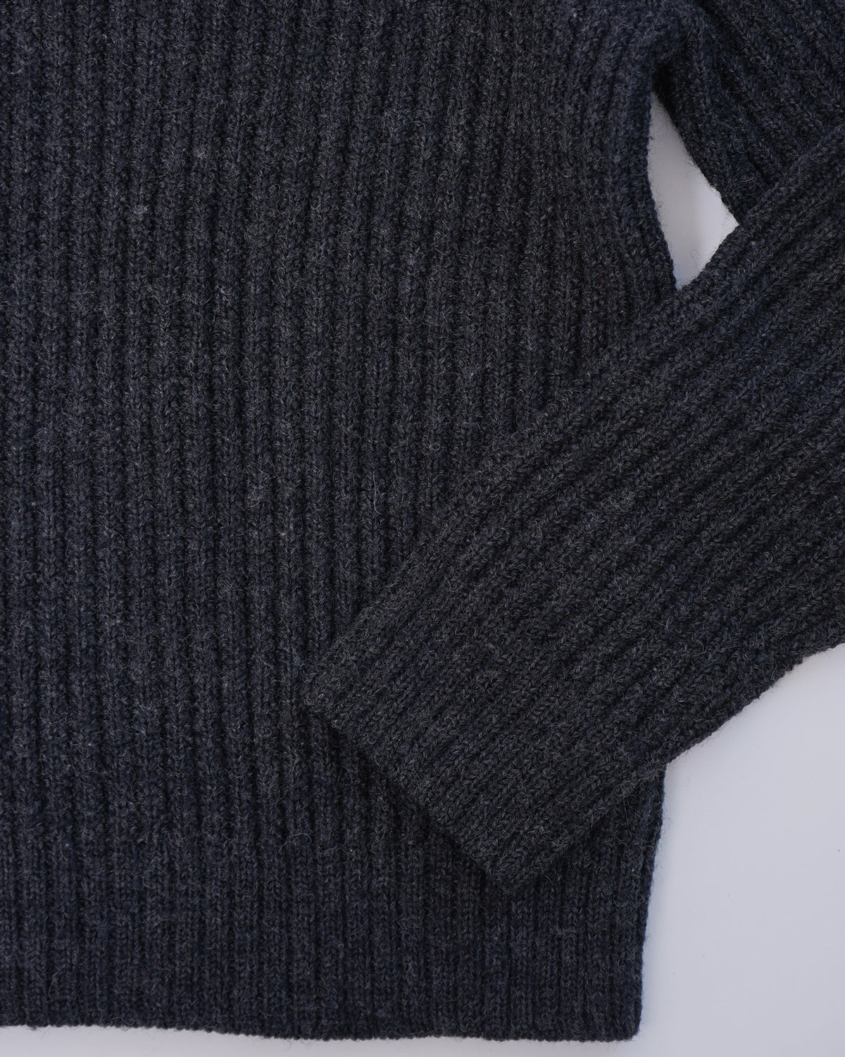Zip Shoulder Rib Knitted Sweater