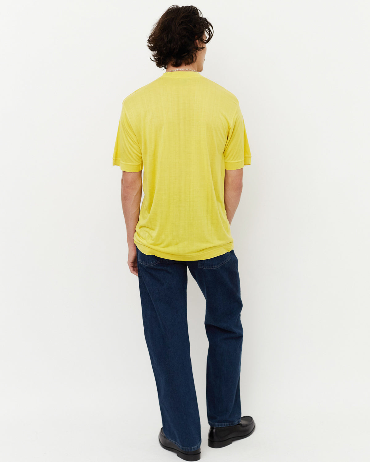 Silk Front V Tee S/S / Yellow