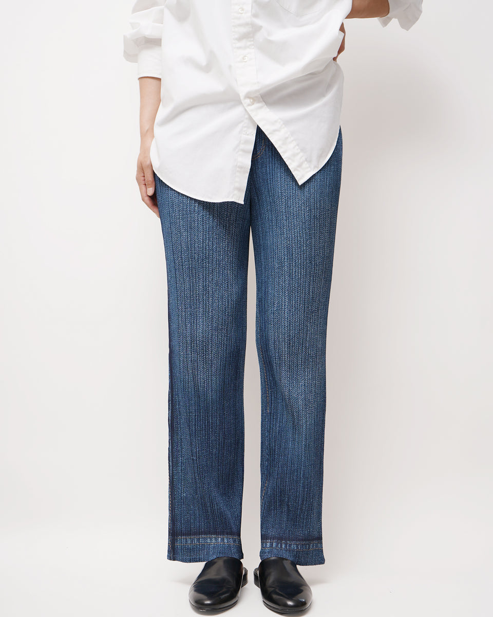 Issey Miyake Pleats Please Denim Print Pleated Pants Made in Japan