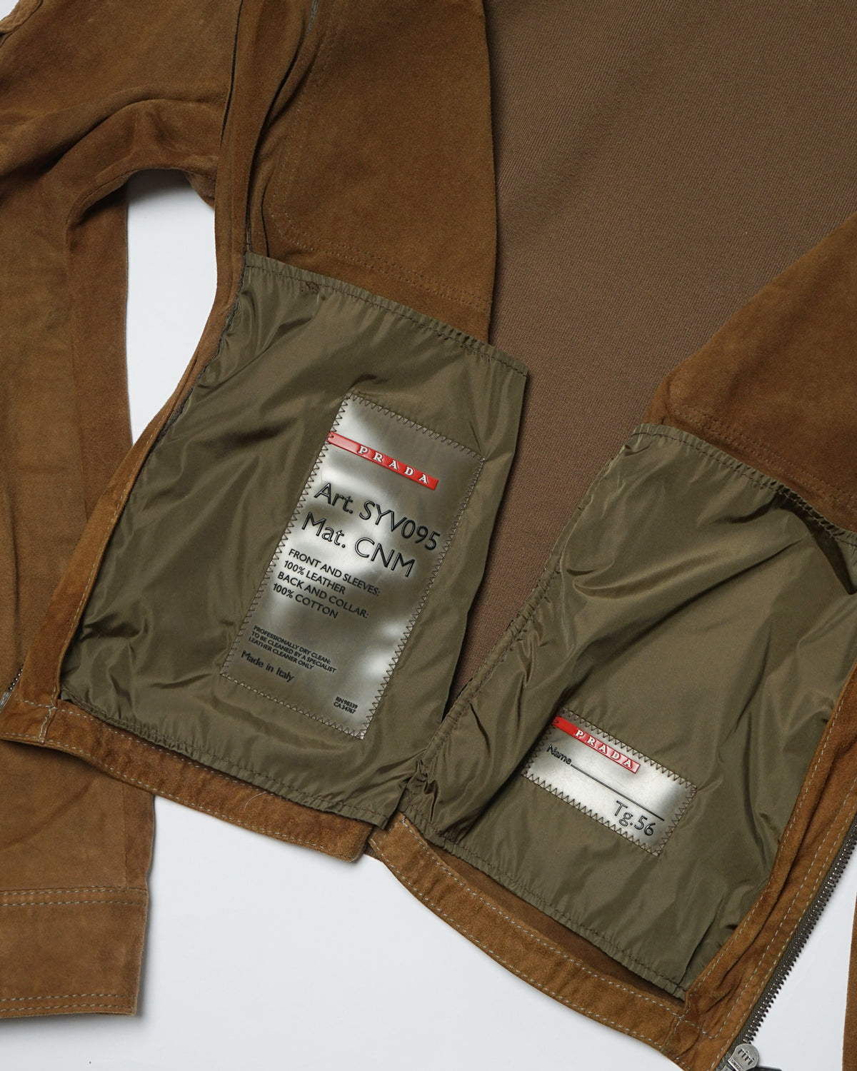 Prada Sports Suede Zip Up Sports Jacket