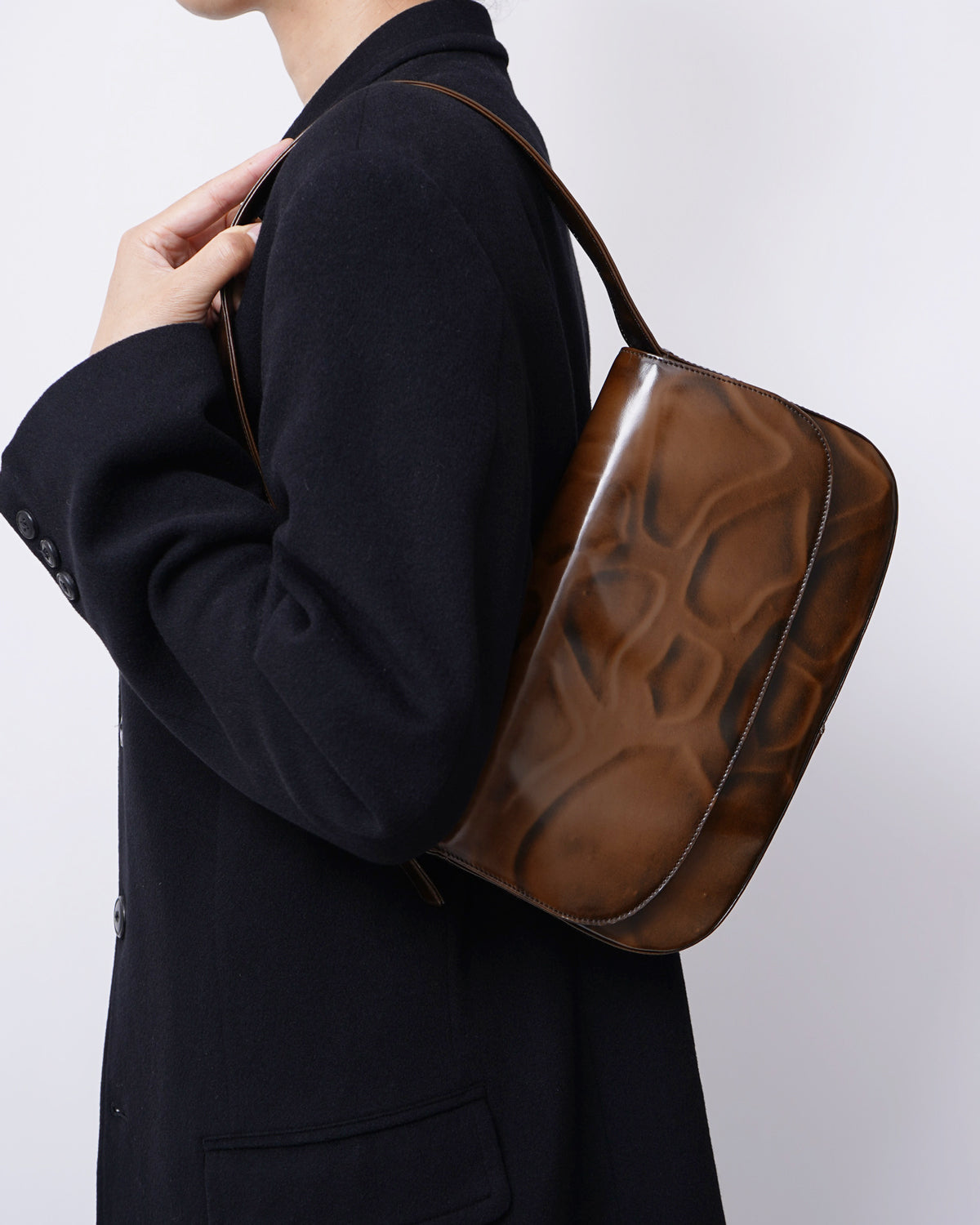 Patent Leather Giraffe Stamp Shoulder Bag