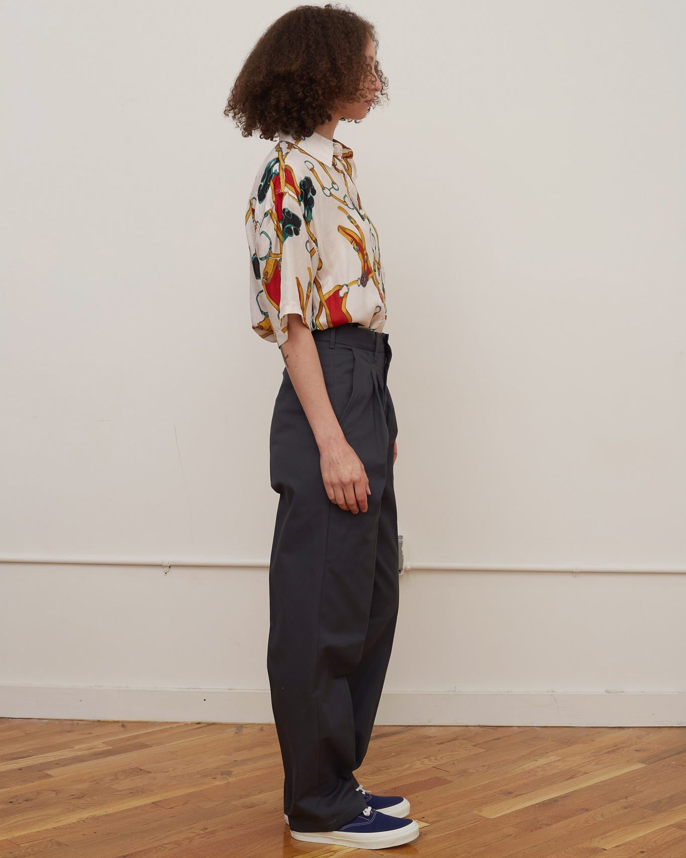 Silk Shirts Short Sleeve Patterned / M