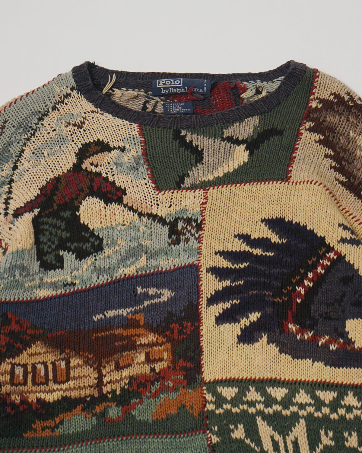 Polo Indian Patterned Hand Knit Sweater