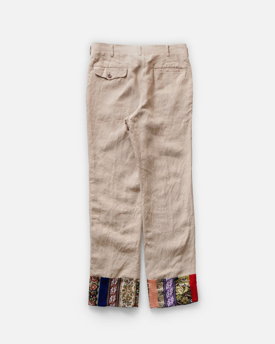 【archive】80s garcons homme linen slacks COMME des GARÇONS HOMME Docking Linen Slacks Made in Japan – Front