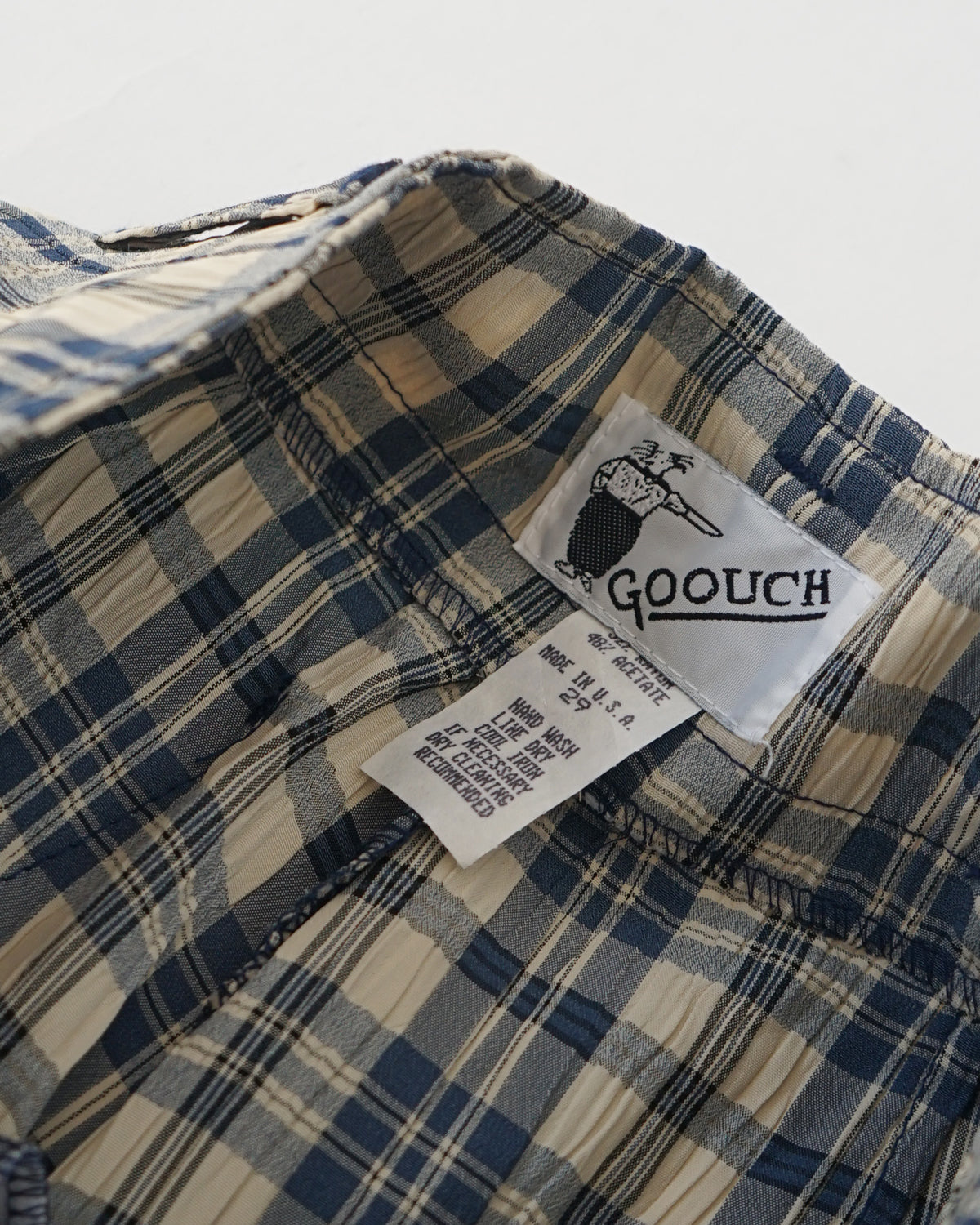 Rayon Plaid Shorts / Blue