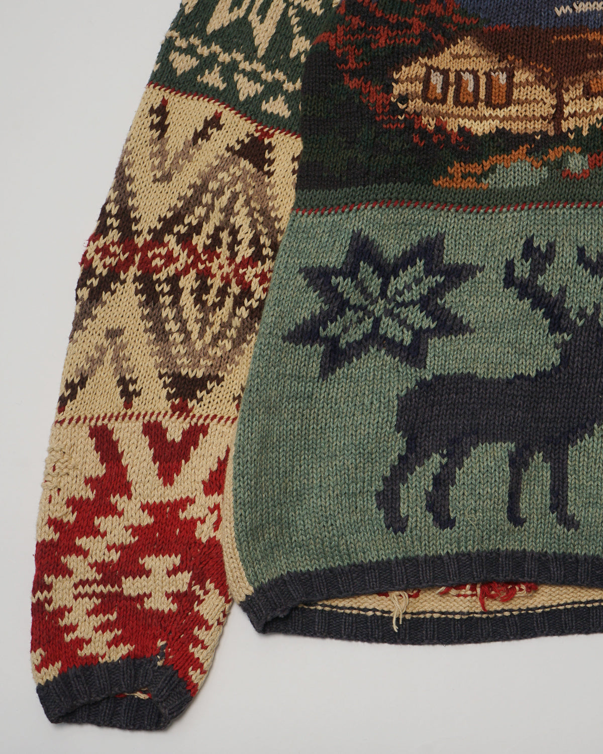 Polo Indian Patterned Hand Knit Sweater