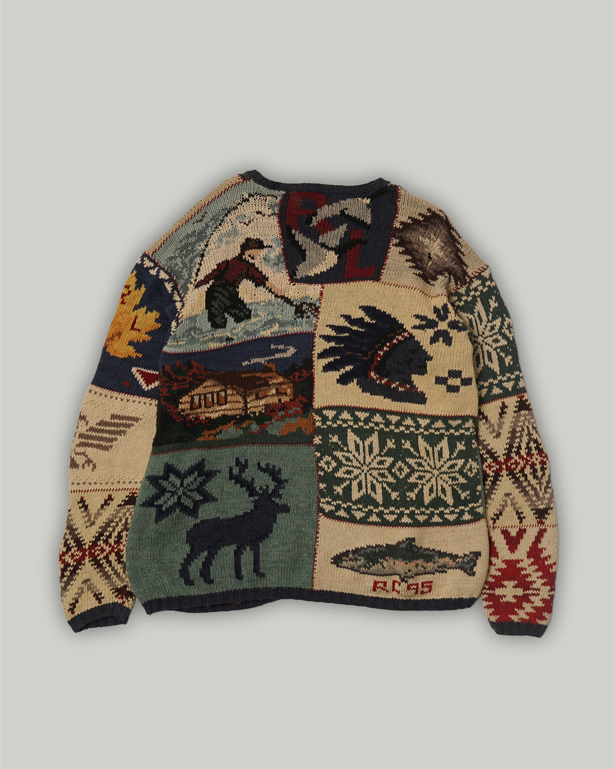 Polo Indian Patterned Hand Knit Sweater