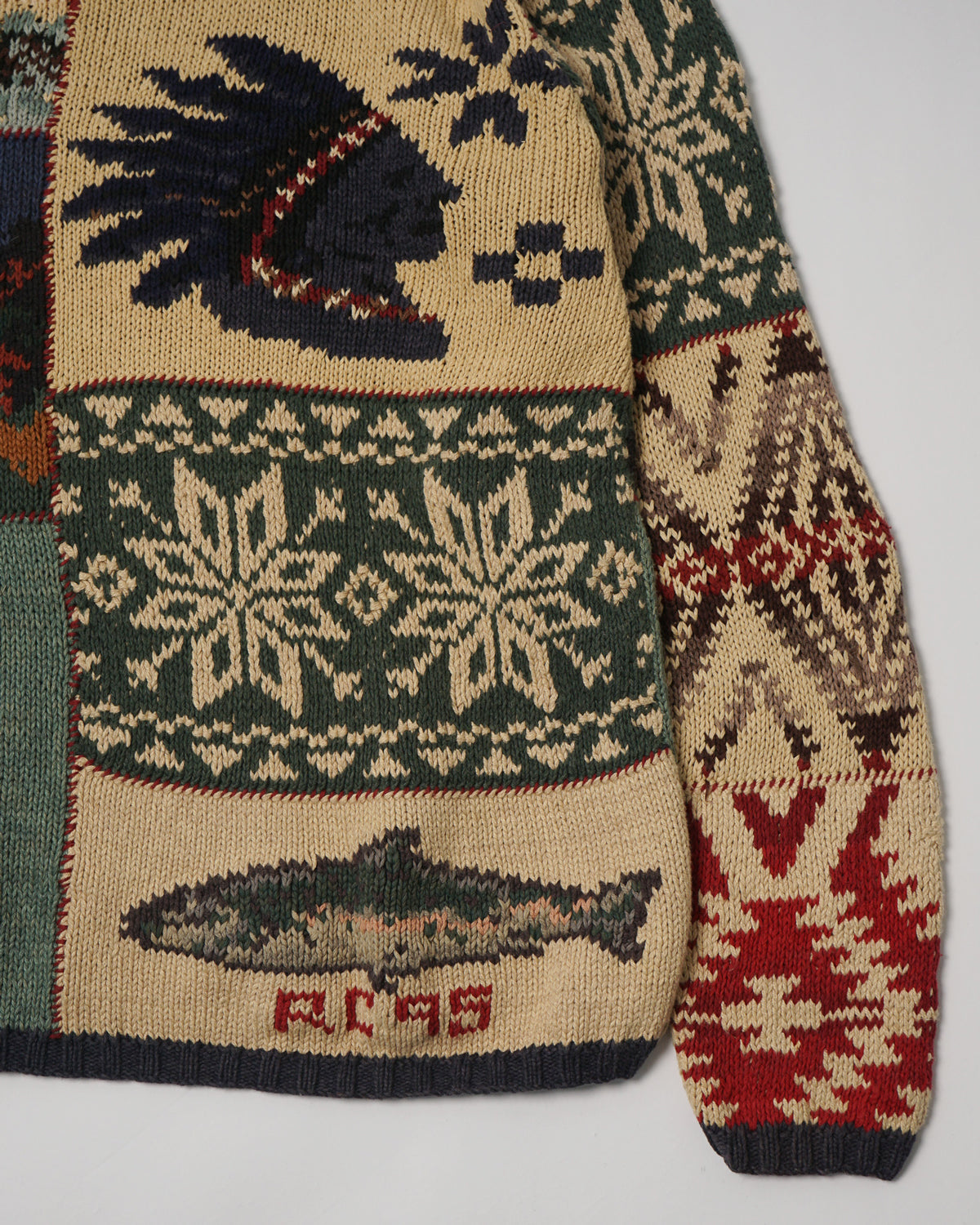 Polo Indian Patterned Hand Knit Sweater