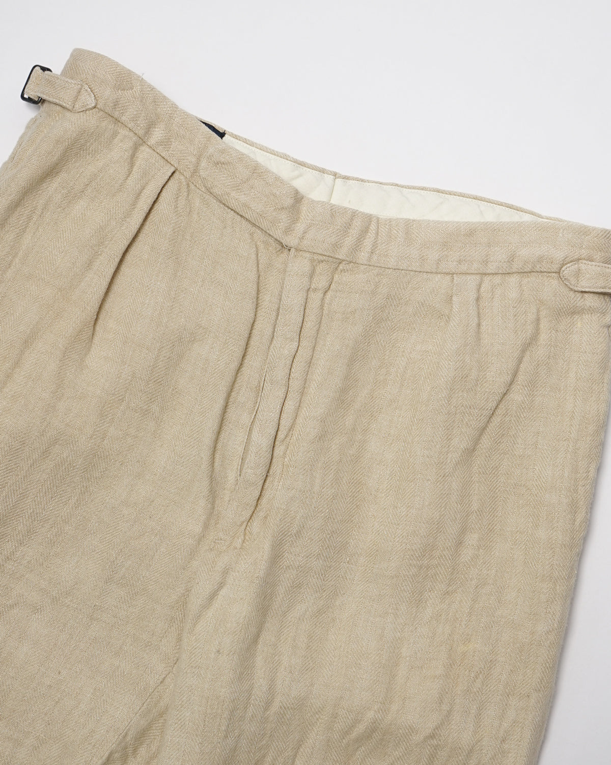 Polo Herringbone Linen Trousers
