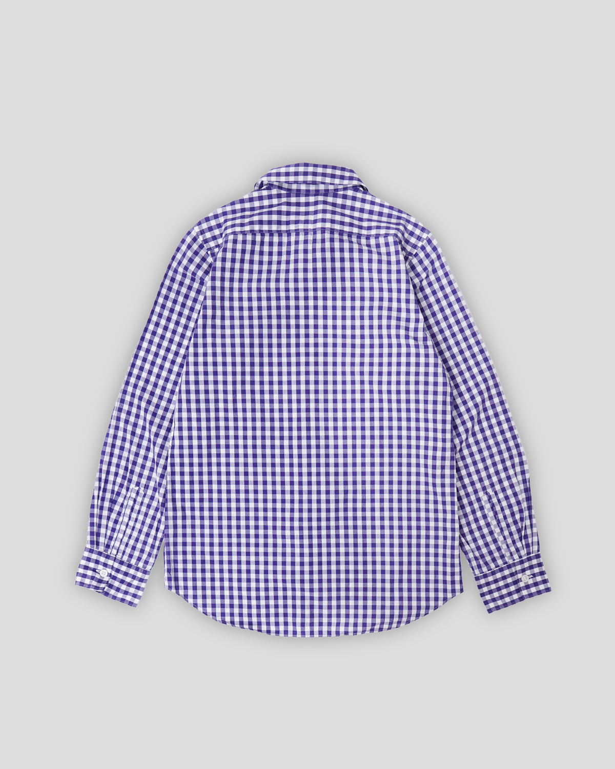 Round Collar Gingham Check Shirt