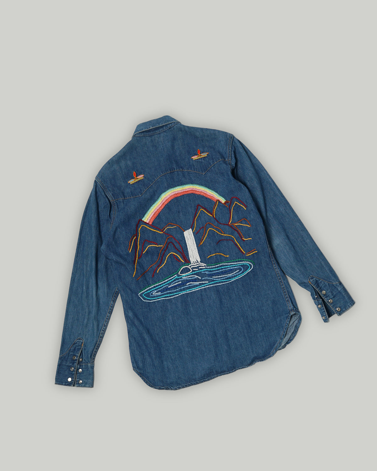 Polo Western Embroidered Denim Western Shirt