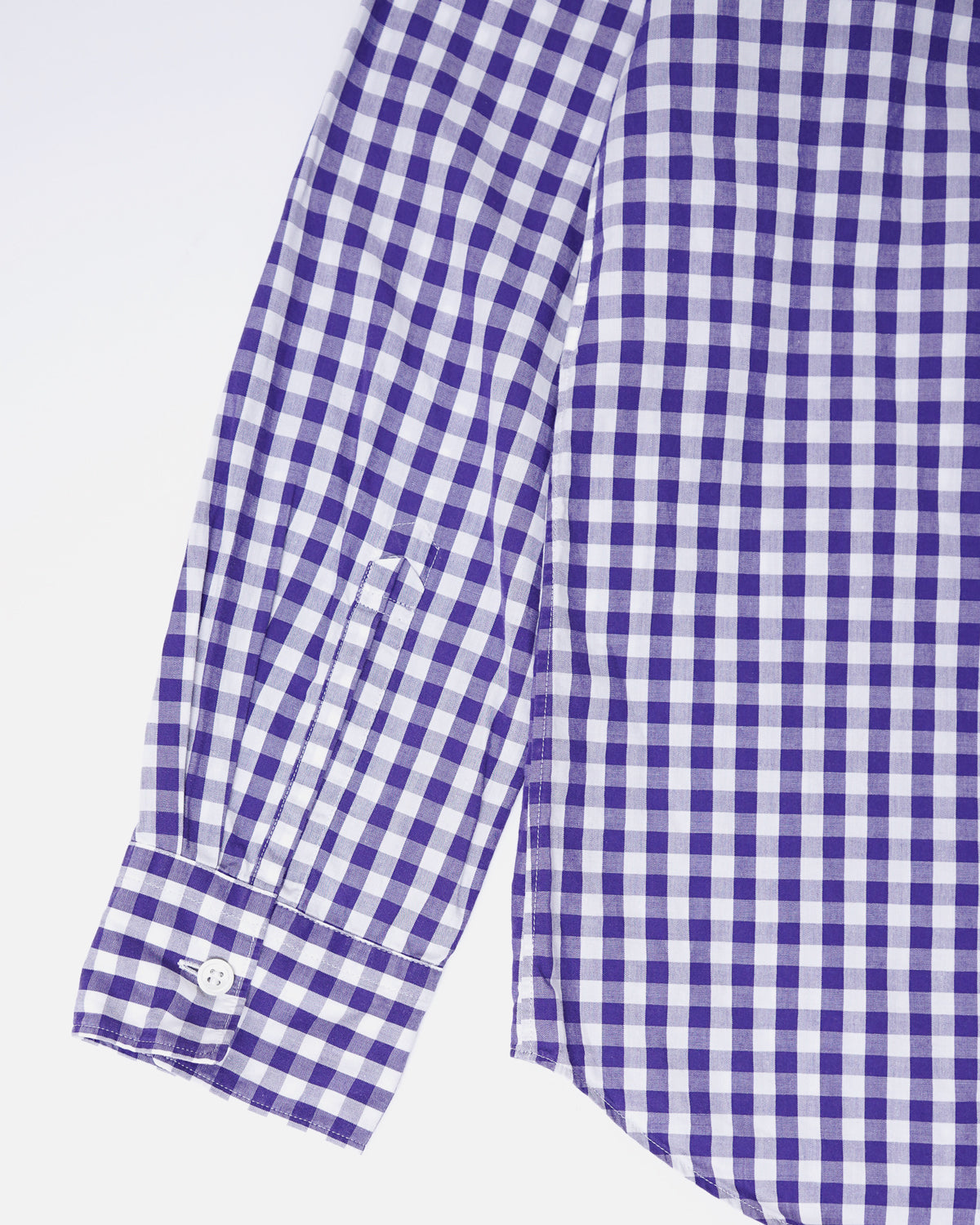 Round Collar Gingham Check Shirt