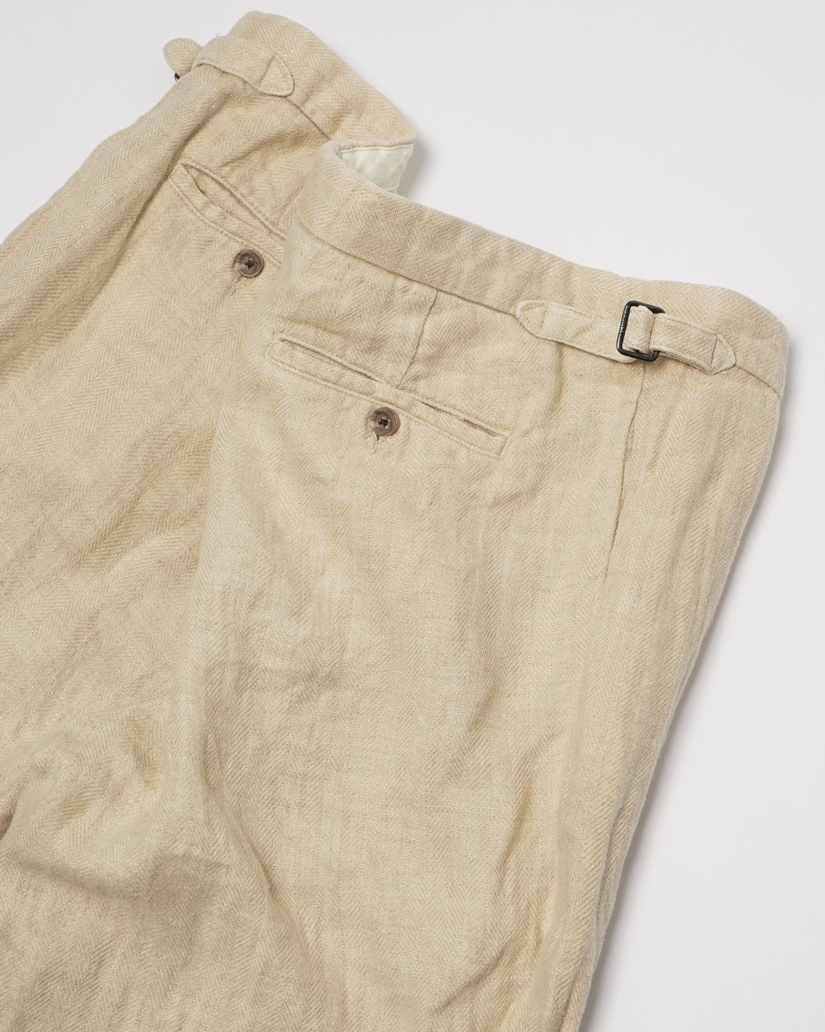 Polo Herringbone Linen Trousers