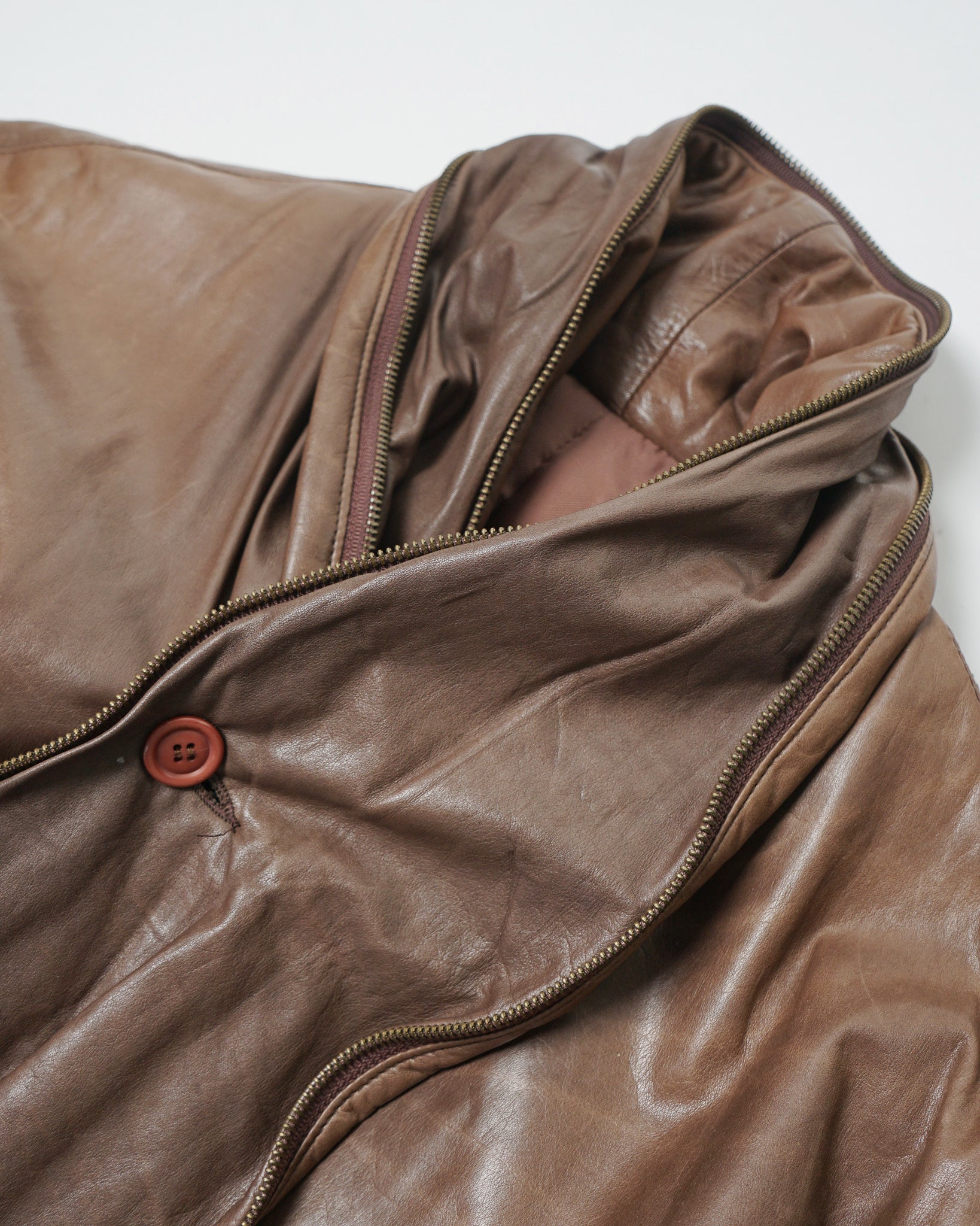 Shawl Collar Leather Jacket