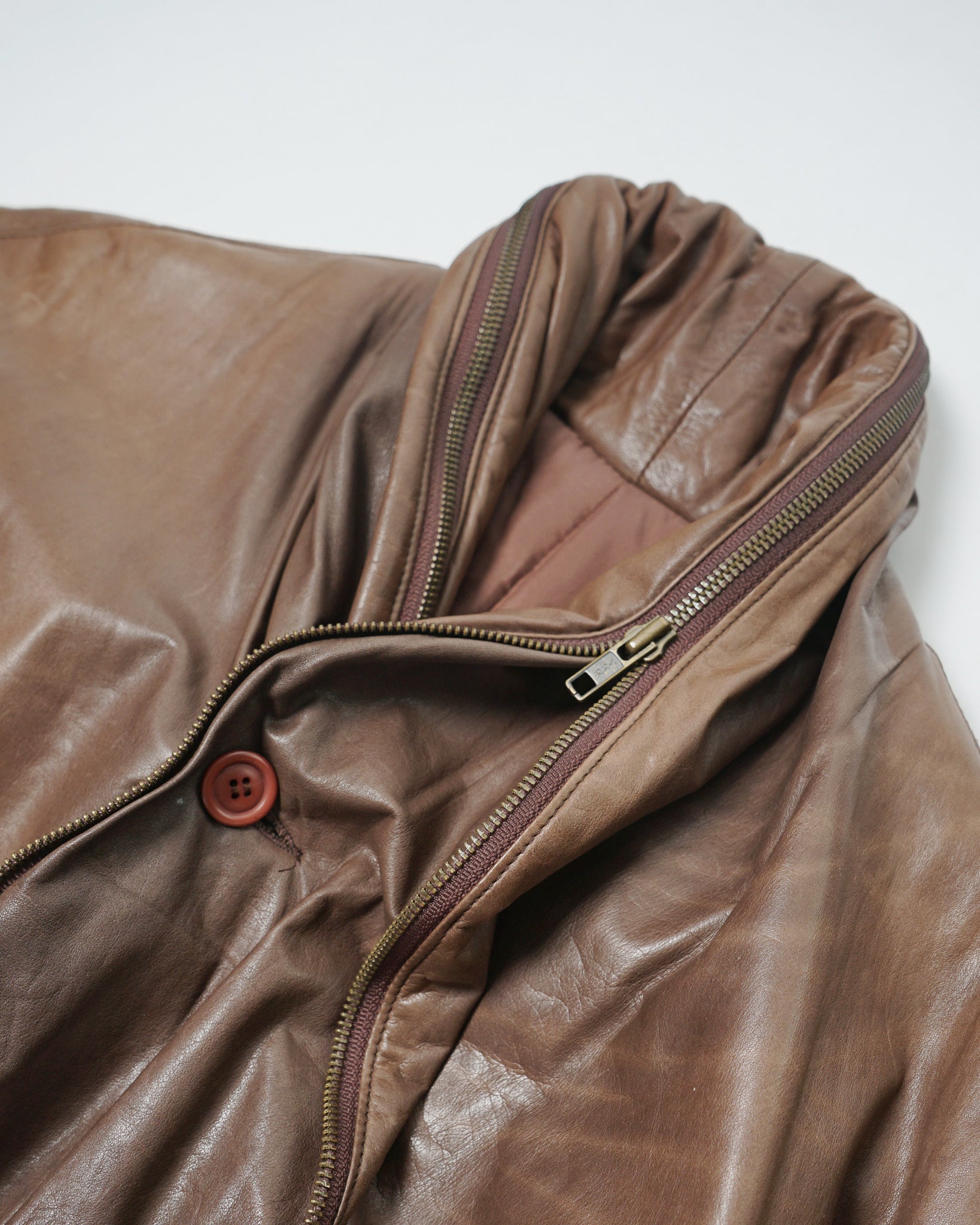 Shawl Collar Leather Jacket