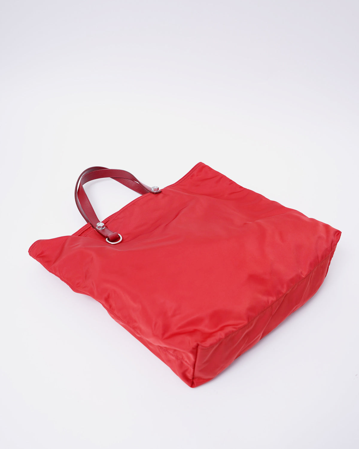 Red Nylon Hand Bag