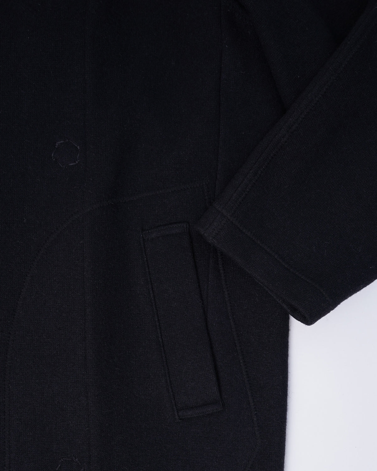 Collarless Wool Coat