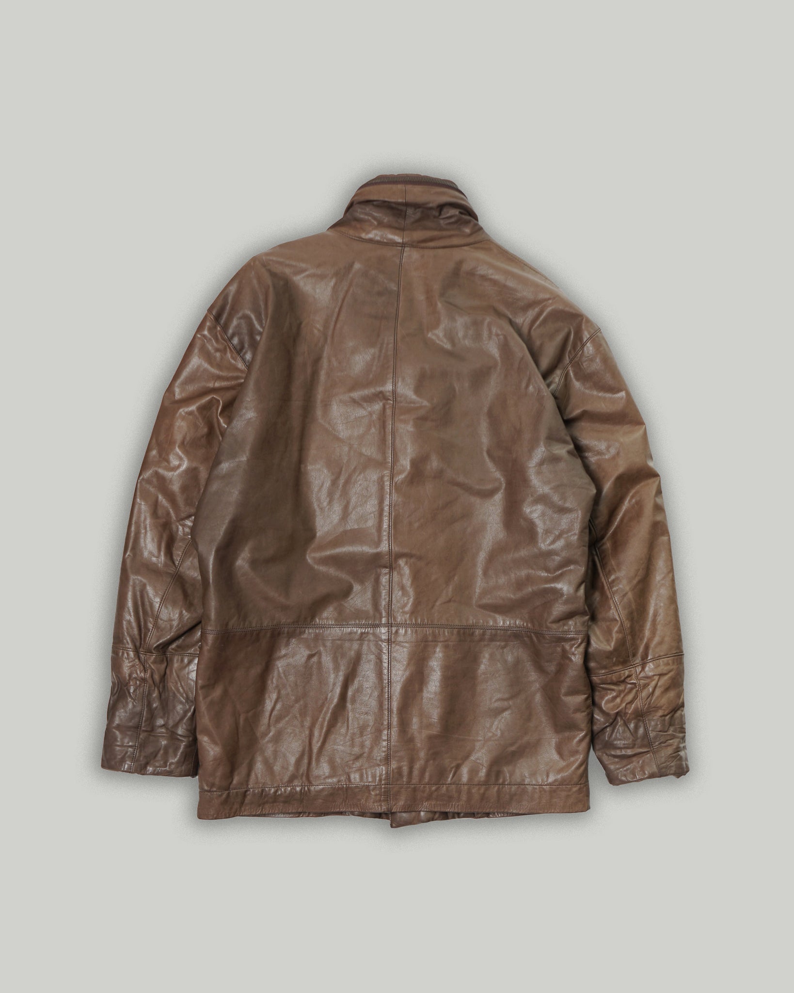 Shawl Collar Leather Jacket