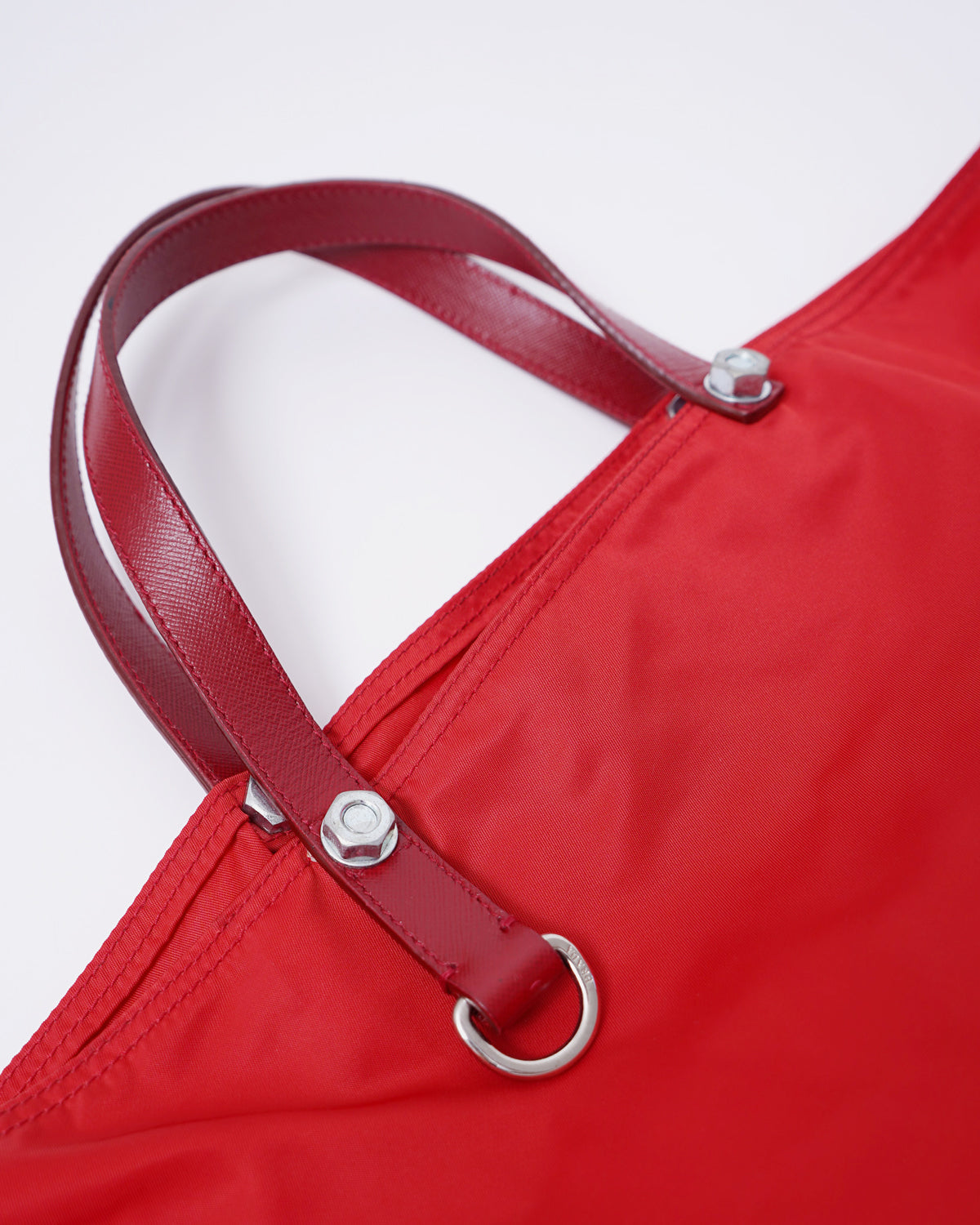 Red Nylon Hand Bag