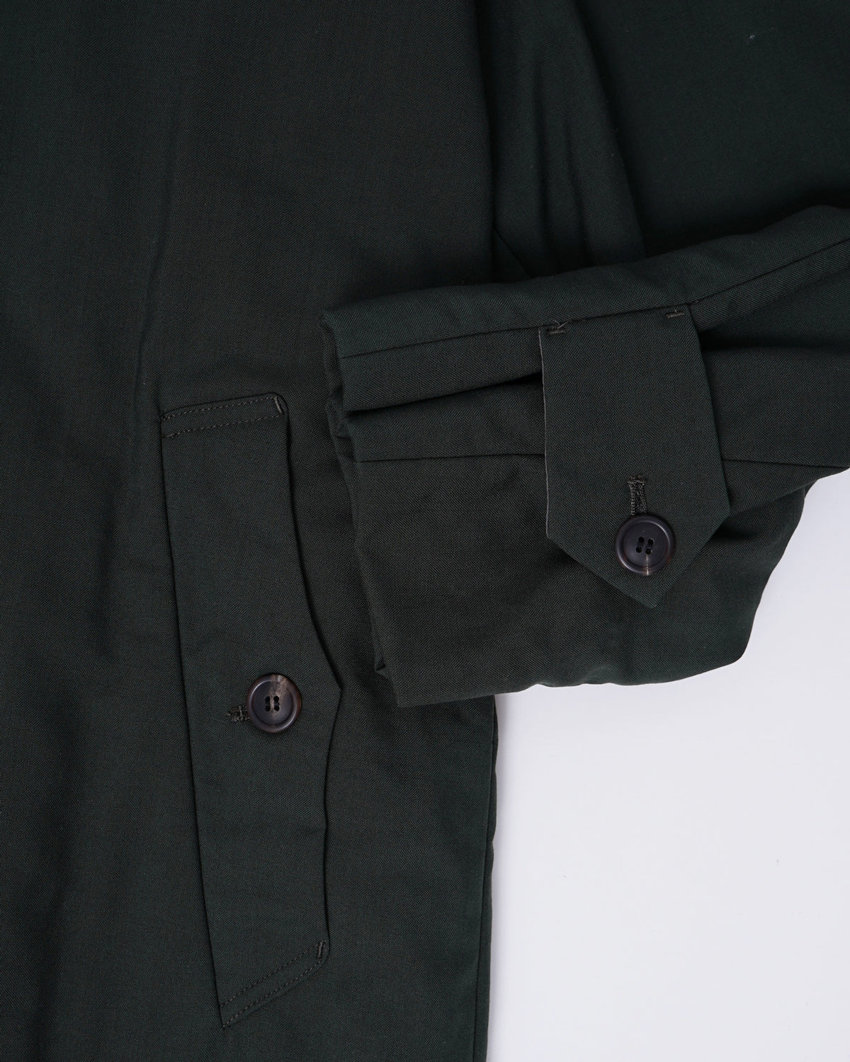 Olive Green Wool Balamacaan Coat