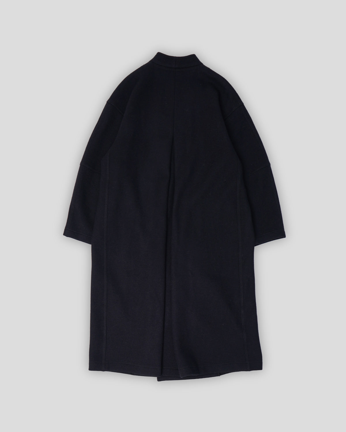 Collarless Wool Coat