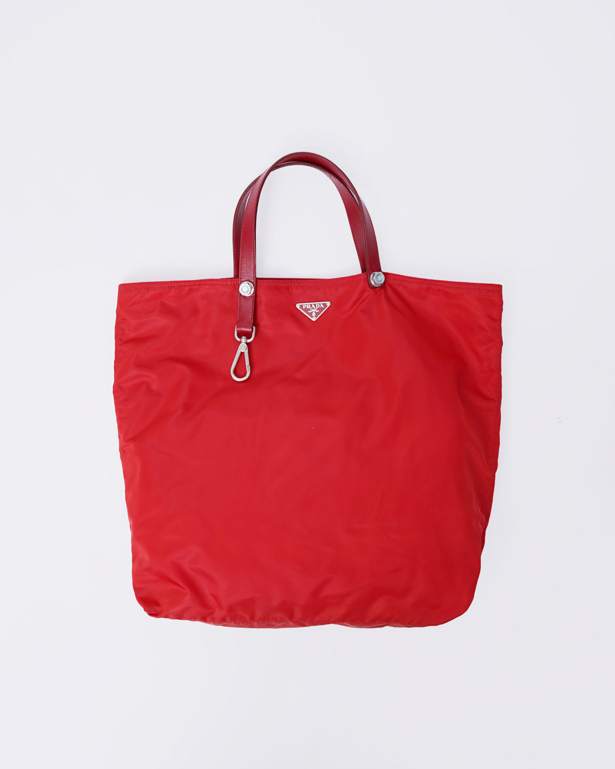 Red Nylon Hand Bag