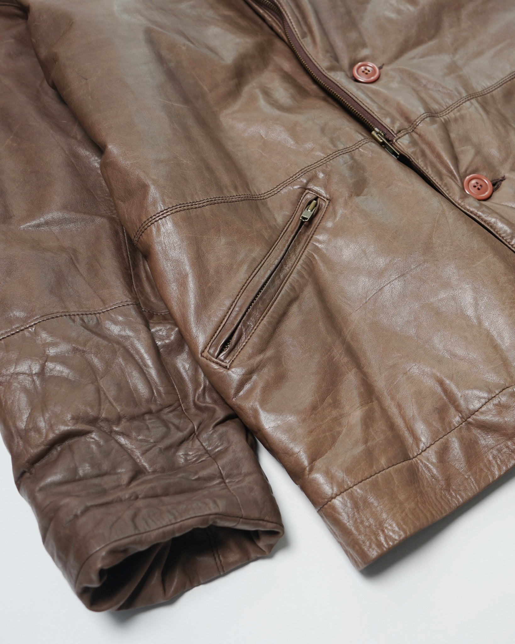 Shawl Collar Leather Jacket