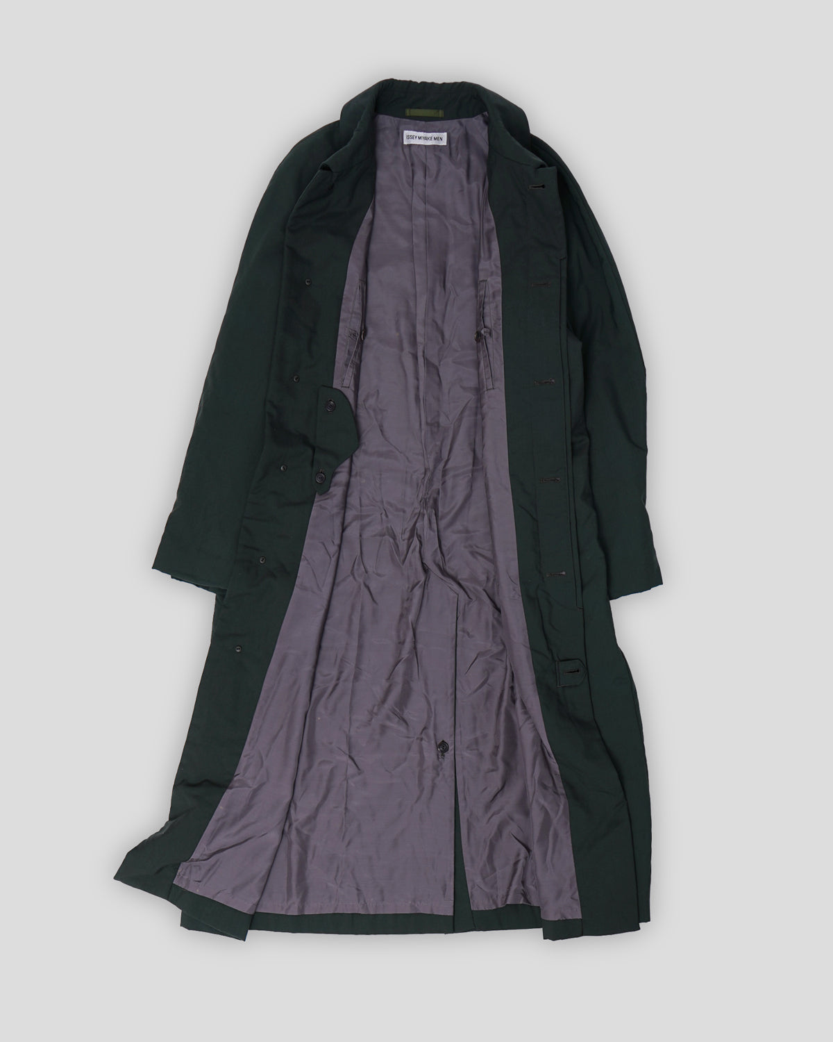 Olive Green Wool Balamacaan Coat