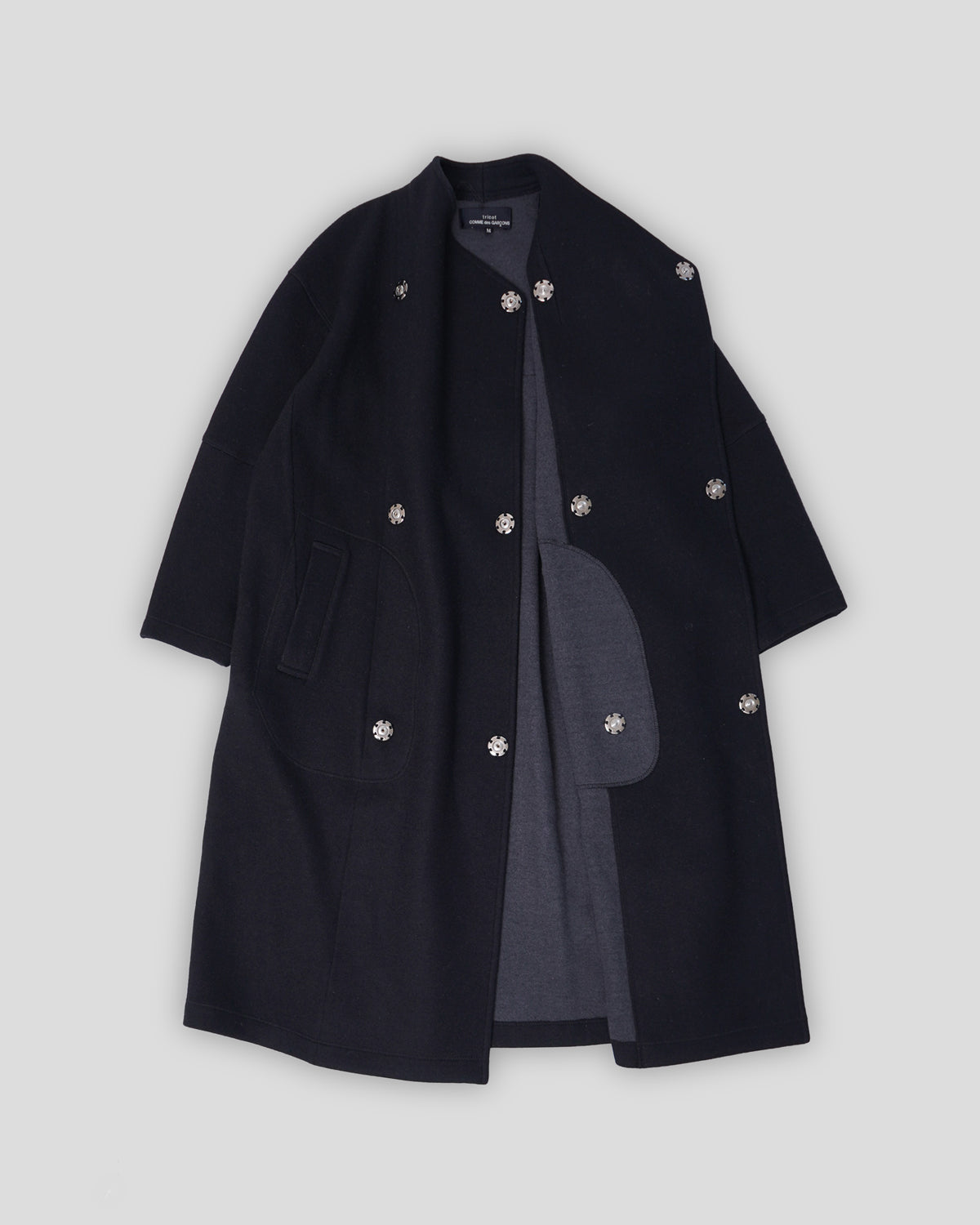 Collarless Wool Coat