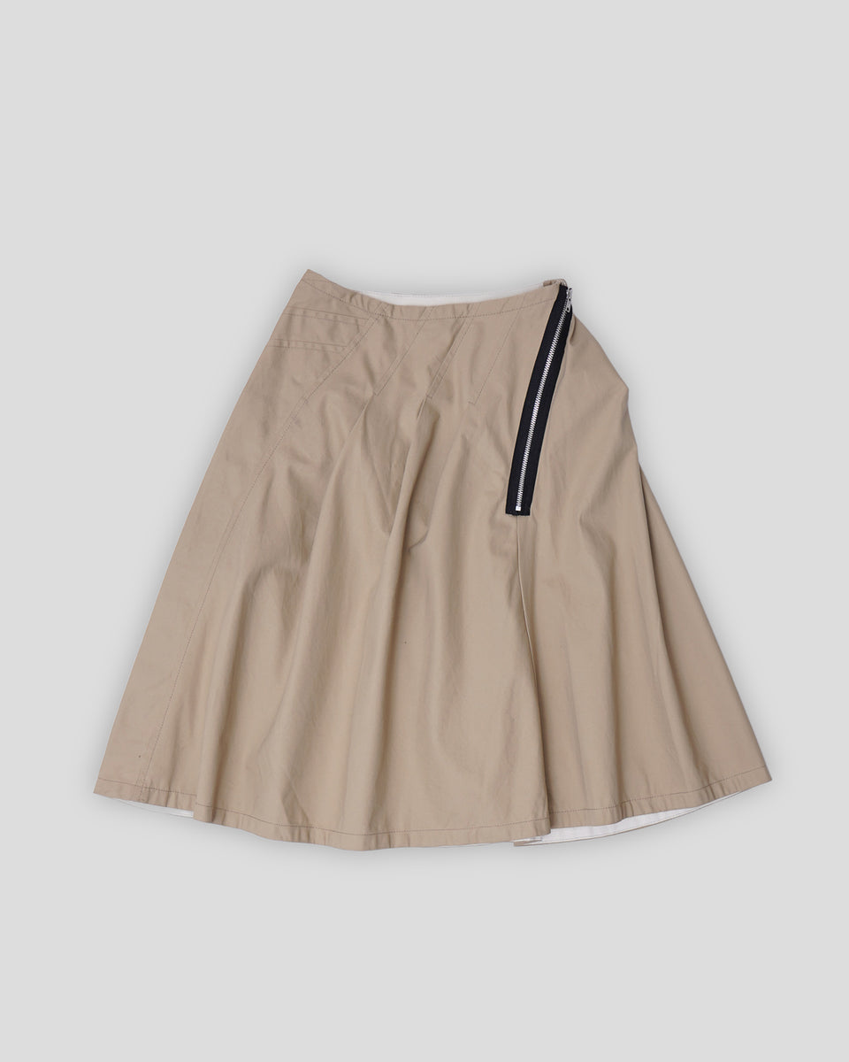 Zip Design Cotton Skirt / Size: 25 – Front General Store