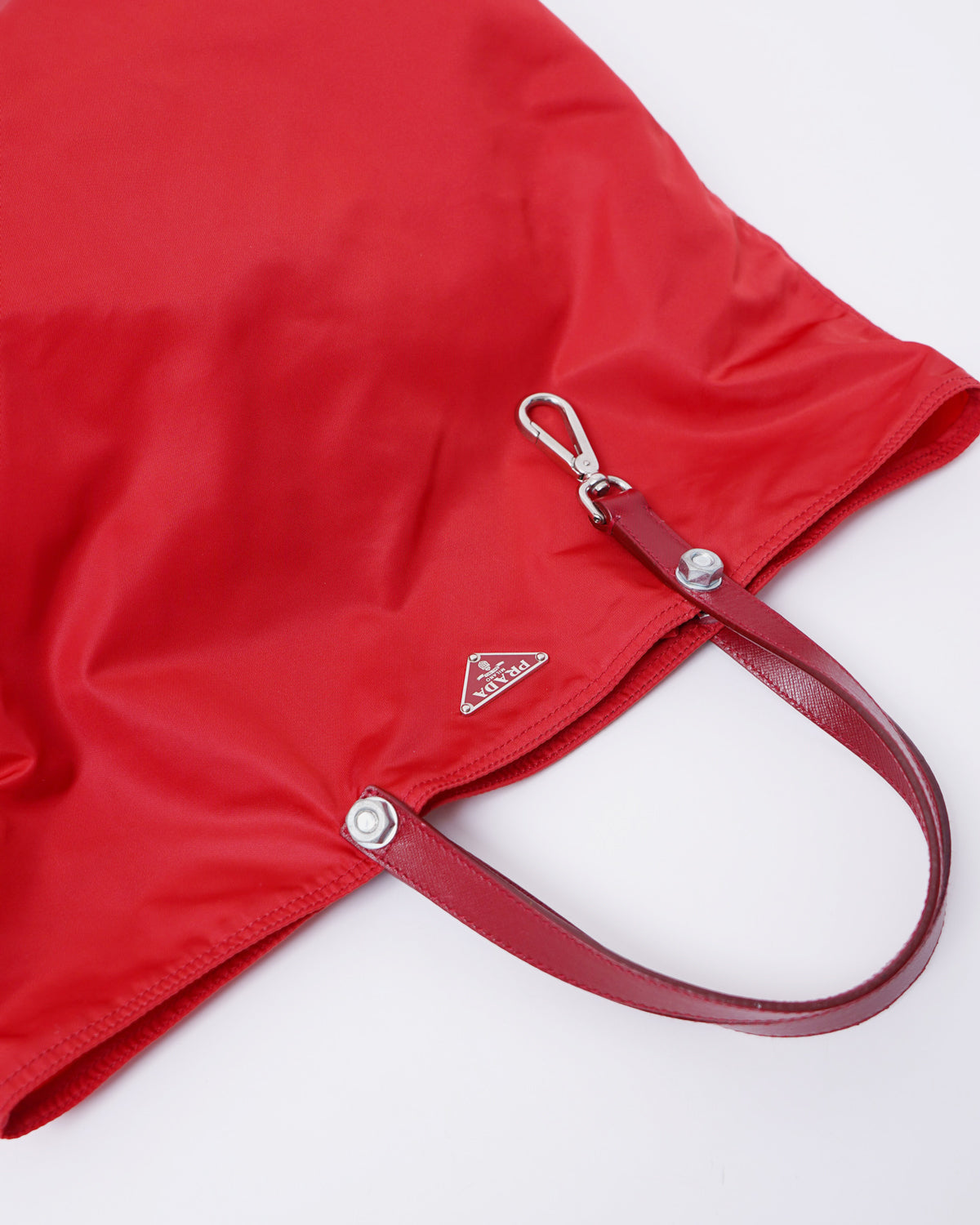 Red Nylon Hand Bag